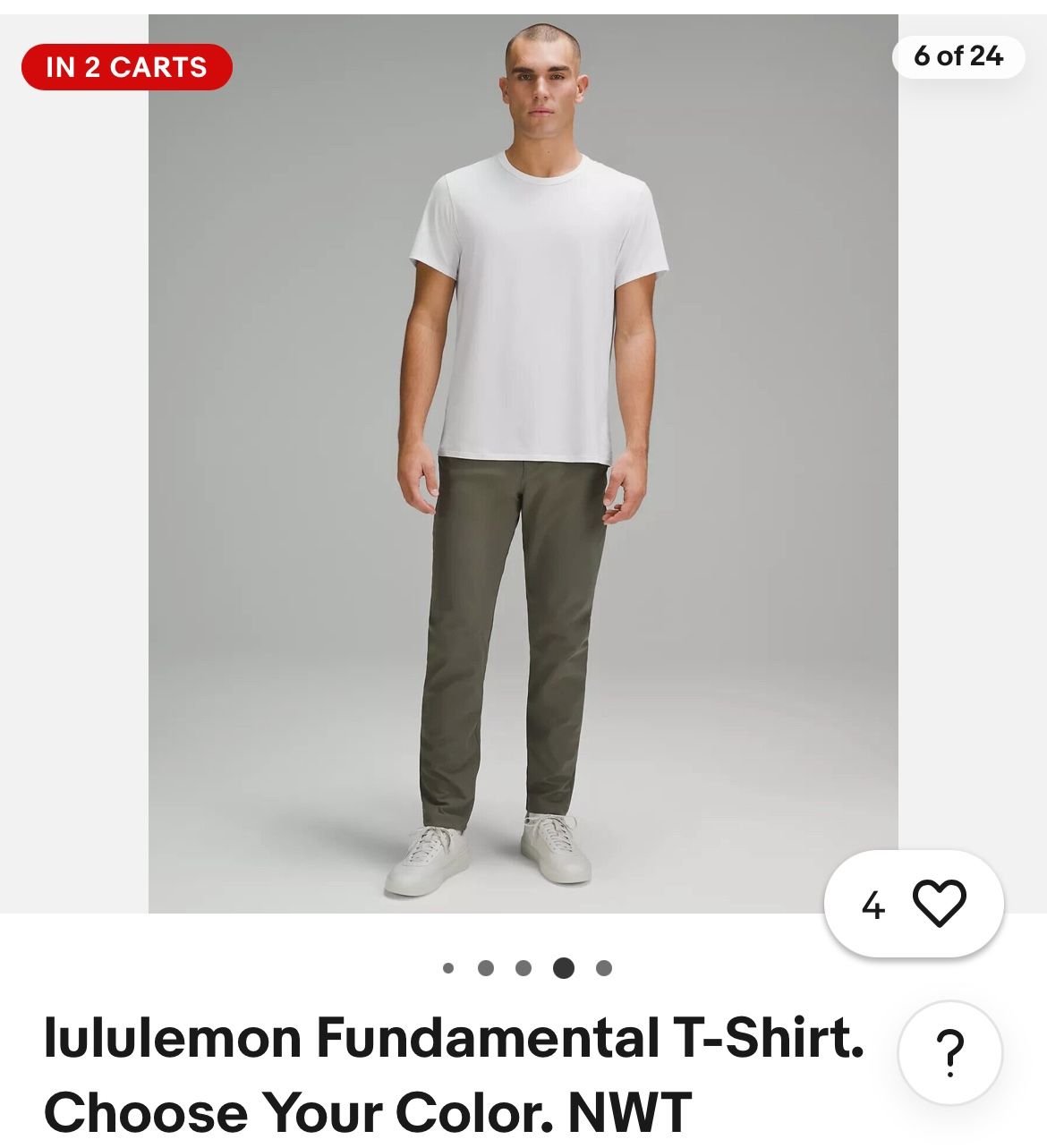 lululemon Fundamental T-Shirt Size M Color WHT