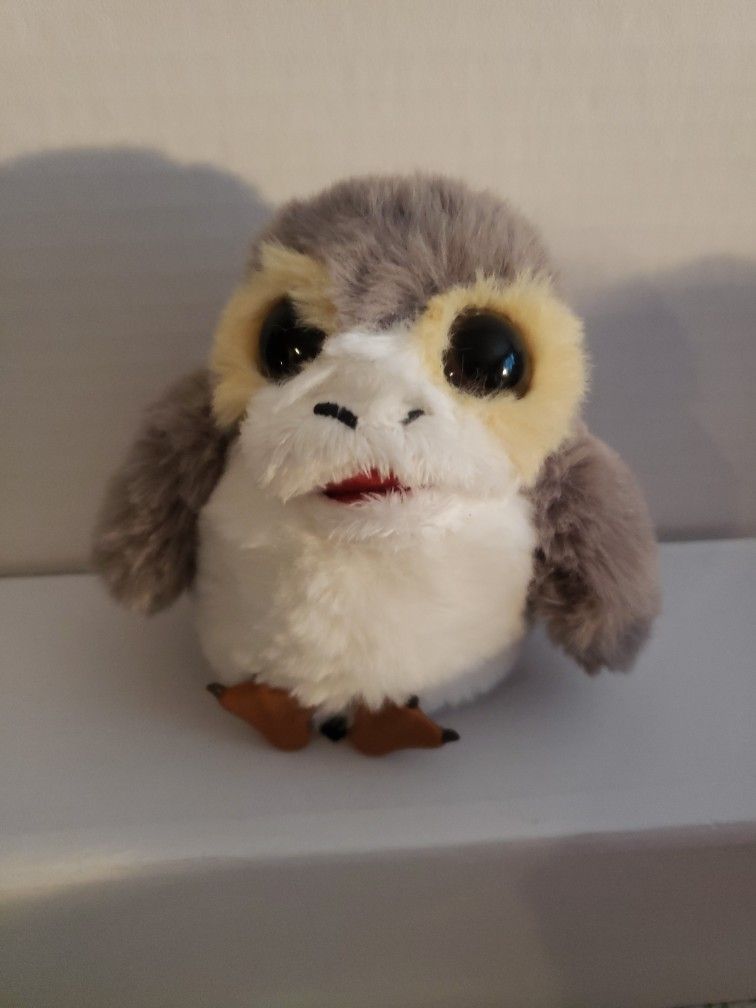 Disney Parks Star Wars Toddler Porg Talking Magnetic Shoulder Pal Plush 5" E