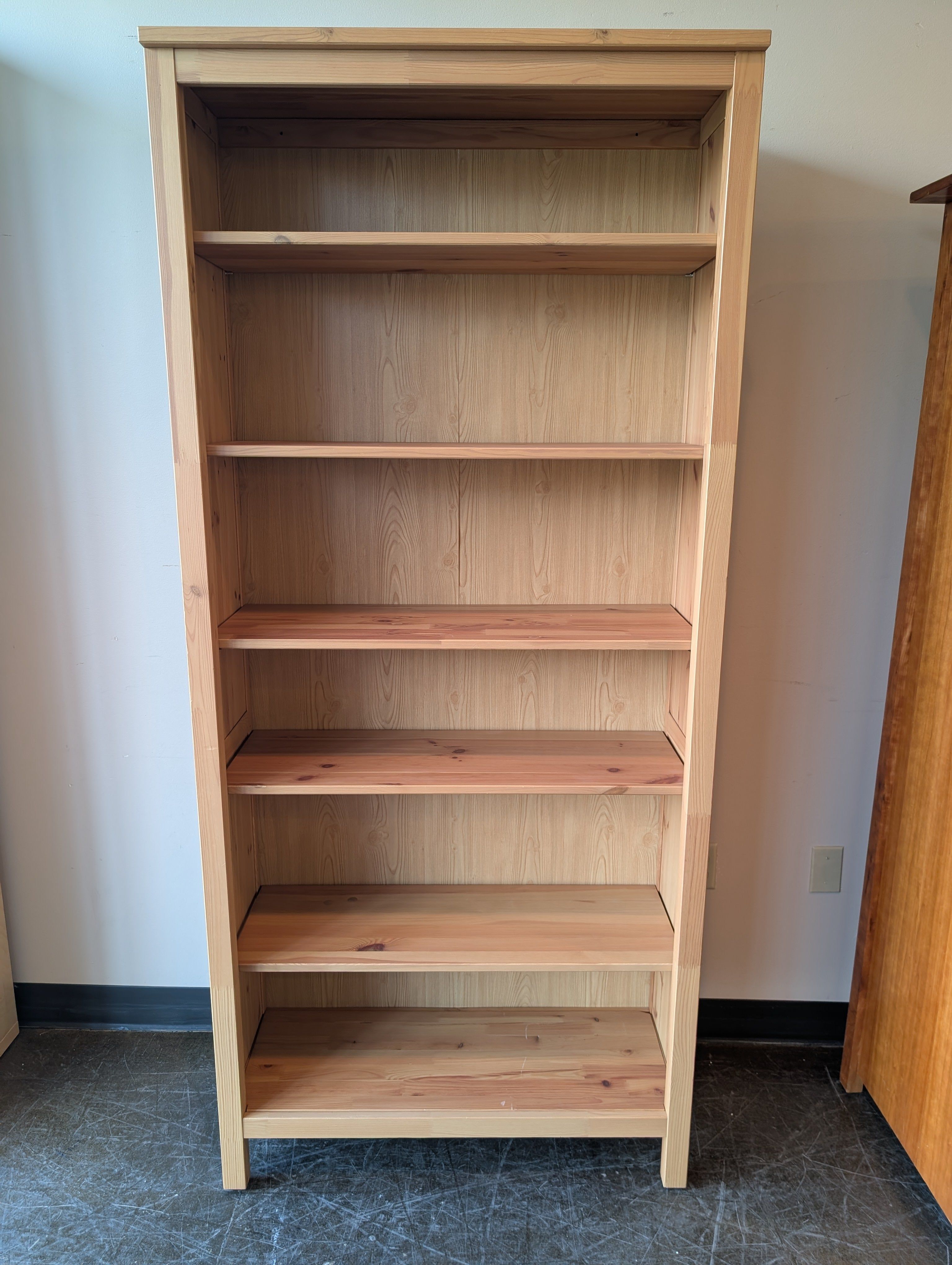 Natural Wood Open Shelf Bookcase