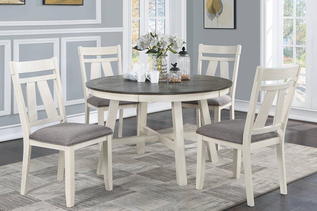 White And Gray Dining Table Set