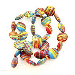 Strand Of Candy Striped Stone Beads 