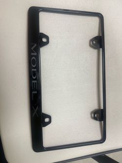 Premium Tesla Model X Satin Black License Plate Frame (Stainless Steel)