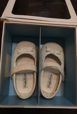 Cream corduroy baby Ralph Lauren shoes