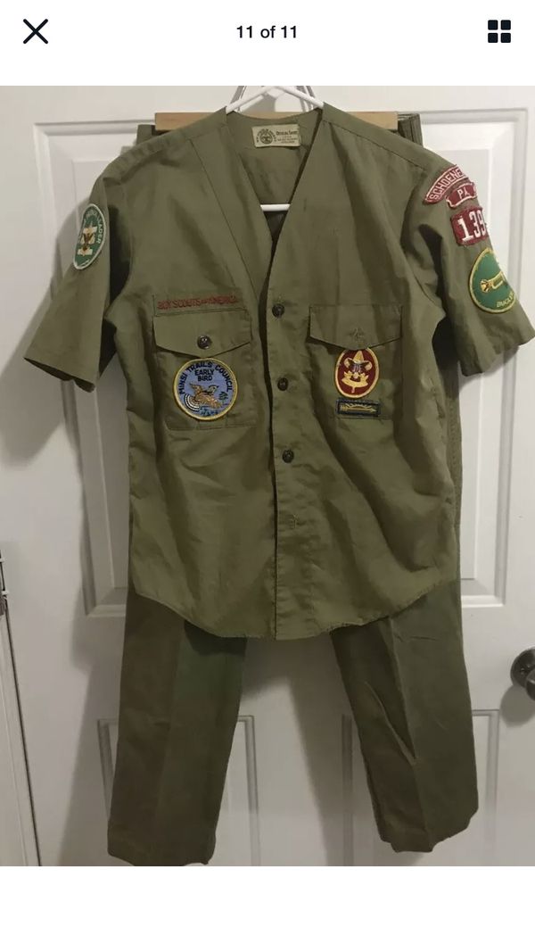 Vintage Official Boy Scouts Of America Shirt/Pants Set With Badges for