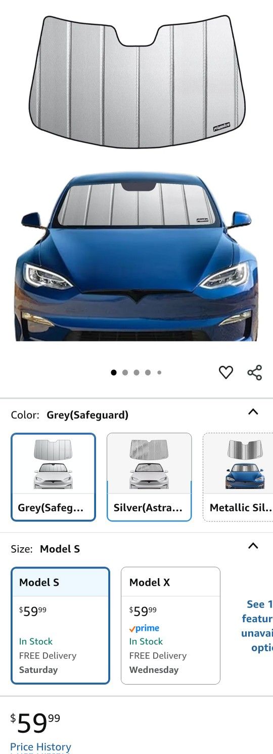 Tesla Model S Windshield Shade. New. Pigenius Heavy Duty, Great Insulation