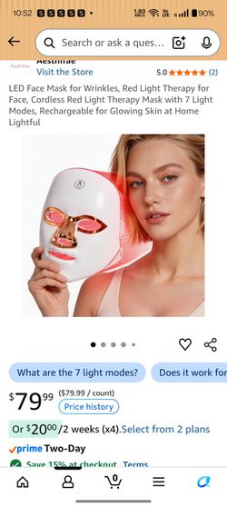 Aesthifae LED Red Light Therapy Face Mask