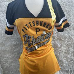 New women Pittsburgh Pirates Black and Gold Jersey