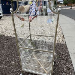 Large Bird Cage Full Set Up 