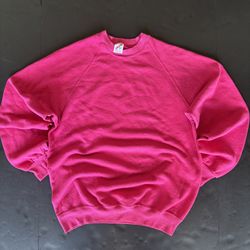 Vintage Pink 80s Jerzees Tag Blank Crewneck
