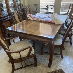 Table And Chair Set Real Wood With Extender 