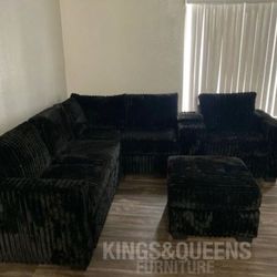 New Black Sectional 