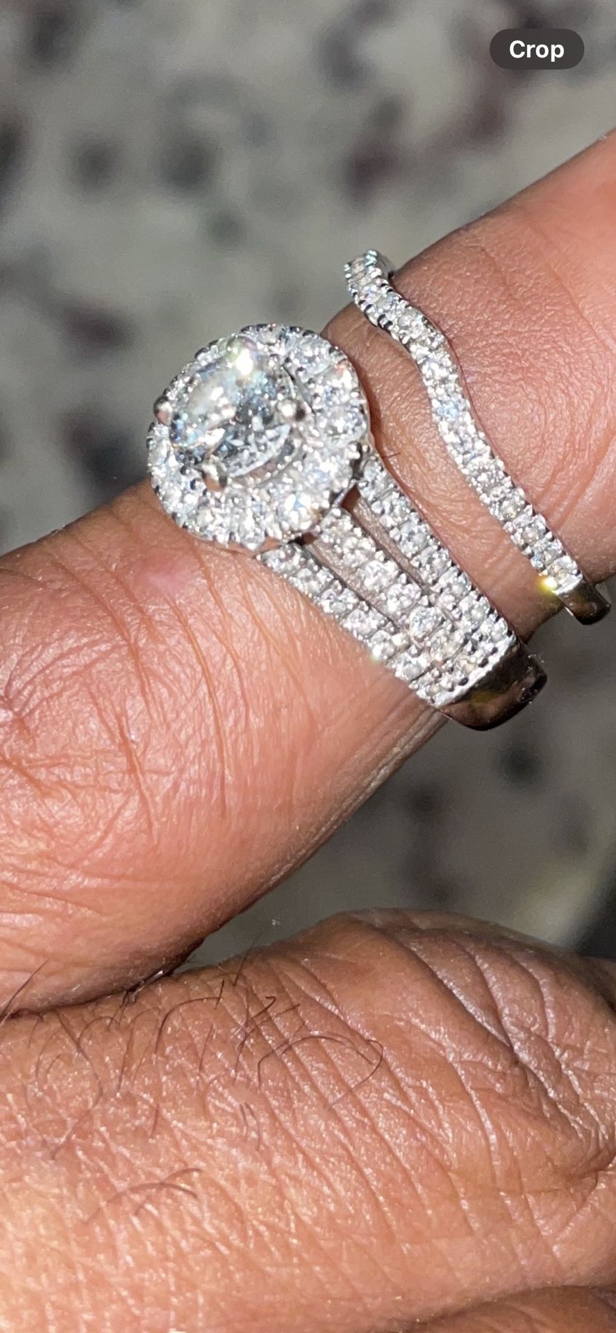 1 Karat Diamond Wedding Ring Set White Gold