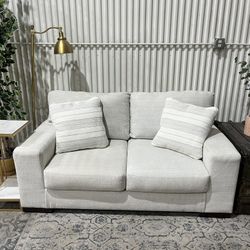 Beautiful Deep Seating Sofa Loveseat - Cream Color - Ashley - Cleaned - Comfy - Delivery Available 