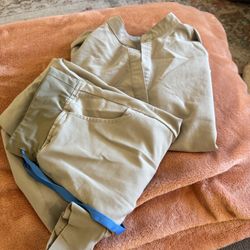 Figs Rafaela Top And Joggers Tan XS