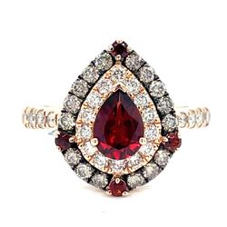 14Kt Yellow Gold Levian Garnet Ring 4.10g Size 8 .75CTW 198485/11