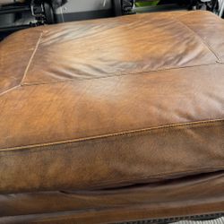 all leather ottoman 