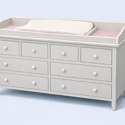 White Changing Table + 8-Drawer Dresser (Changing Top Included)
