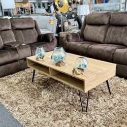 Living Room Furniture Deal🔥Beautiful Chocolate Reclining Sofa&Love Seat On Sale Only $899