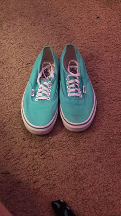 teal vans low rise authentic shoes