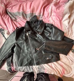 Black Faux Leather Moto Jacket