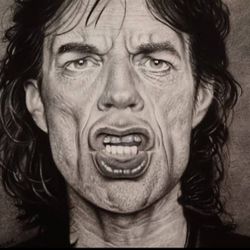 Hand Drawn Portrait Of Mick Jagger 