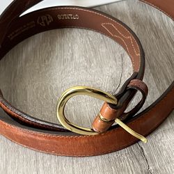 Men’s Brown Leather Western Style Belt Size 46