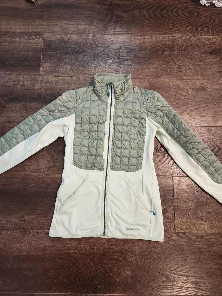 Patagonia® Worn Wear Women's Hybrid Down Jacket Polartec Green Size M, duckdown 75%