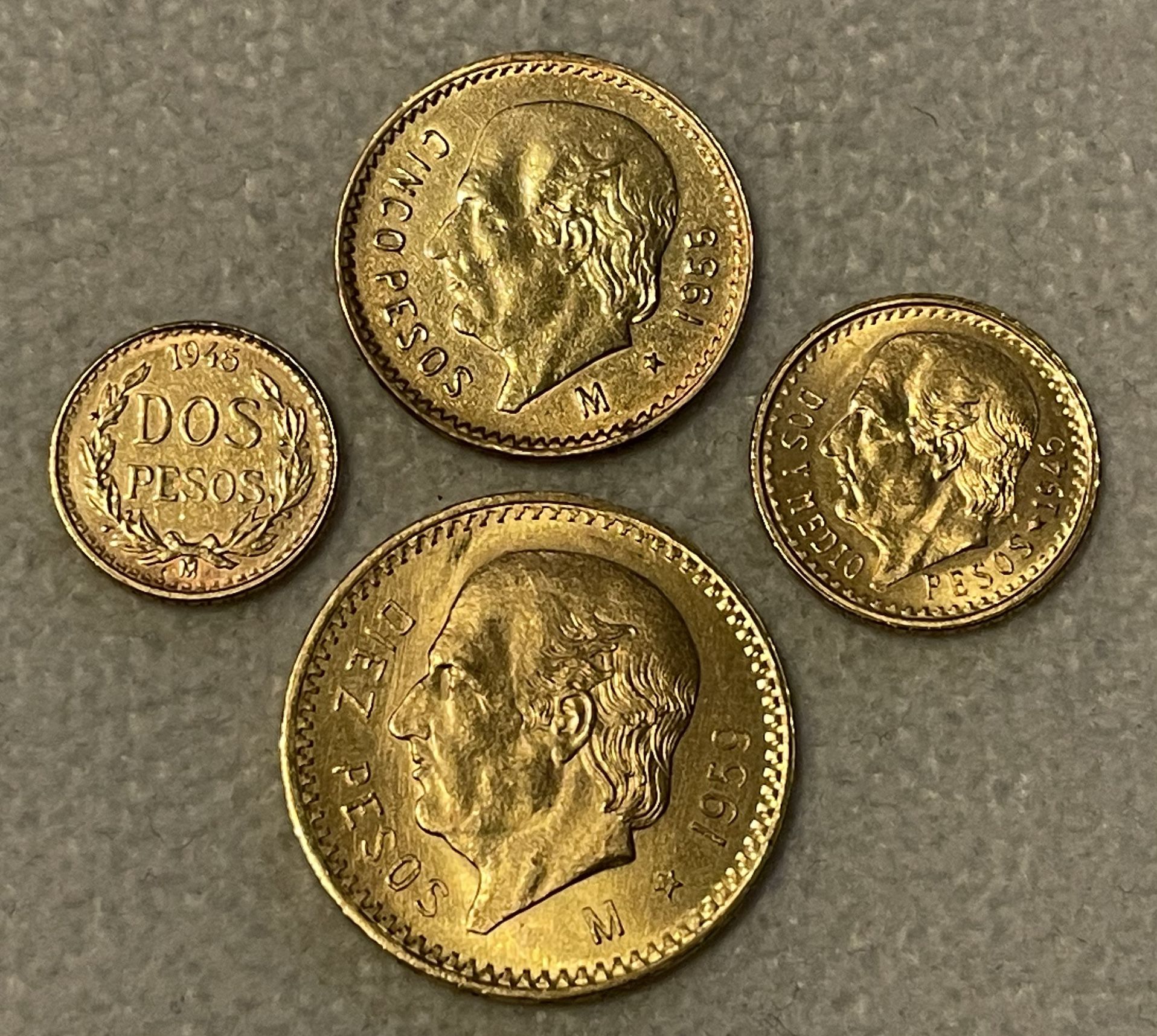 Mexico Pesos Gold Coins Bullion 2-10 Pesos Available