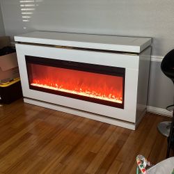 TV stand with fireplace