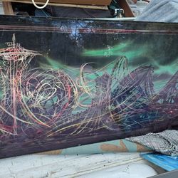 Beautiful Space Needle Glass Painting(Large)