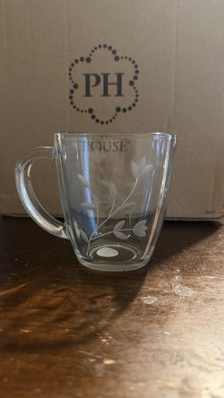 Princess House Etched Glass Coffee Mug Set – Set of 4