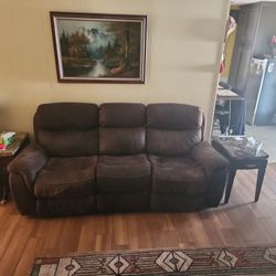 Electric Reclining Couch And Matching Love Seat.