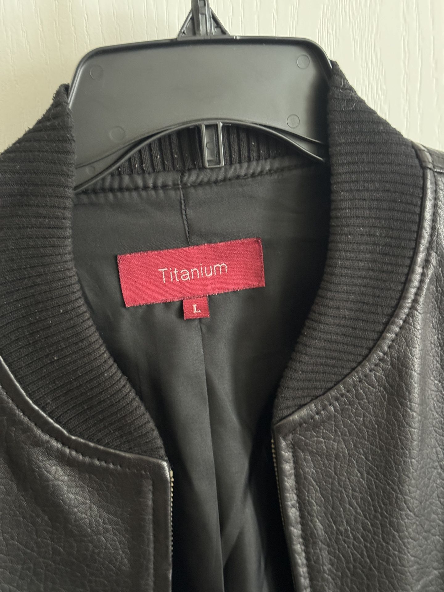 Titanium Wool Leather Jacket Men’s Size Large
