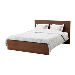 IKEA MALM Queen Bed frame, dark brown veneer/Luröy