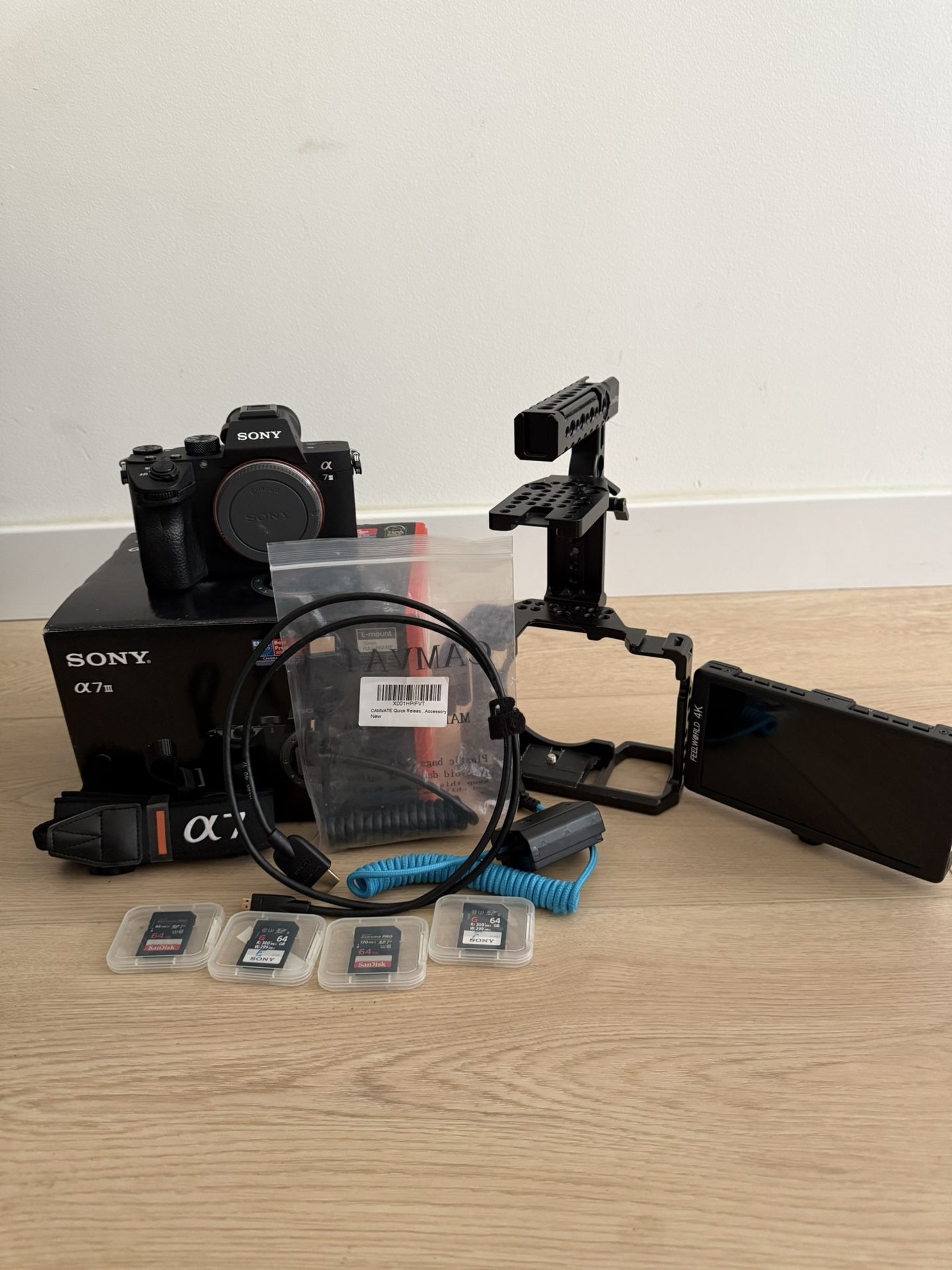 Sony A7iii with lots of accessories for filmmaking
