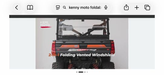 2-IN-1 Foldable Vented Rear Window for Polaris Ranger XP 1000/Crew 2017-2026