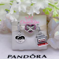 3 Adorable Charms 925 silver for Pandora moments bracelet.