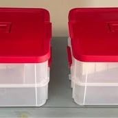 Four Sterilite Stacking Ornament Crafting etc Storage $10 for All 