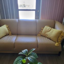 Distressed Leather Couch 