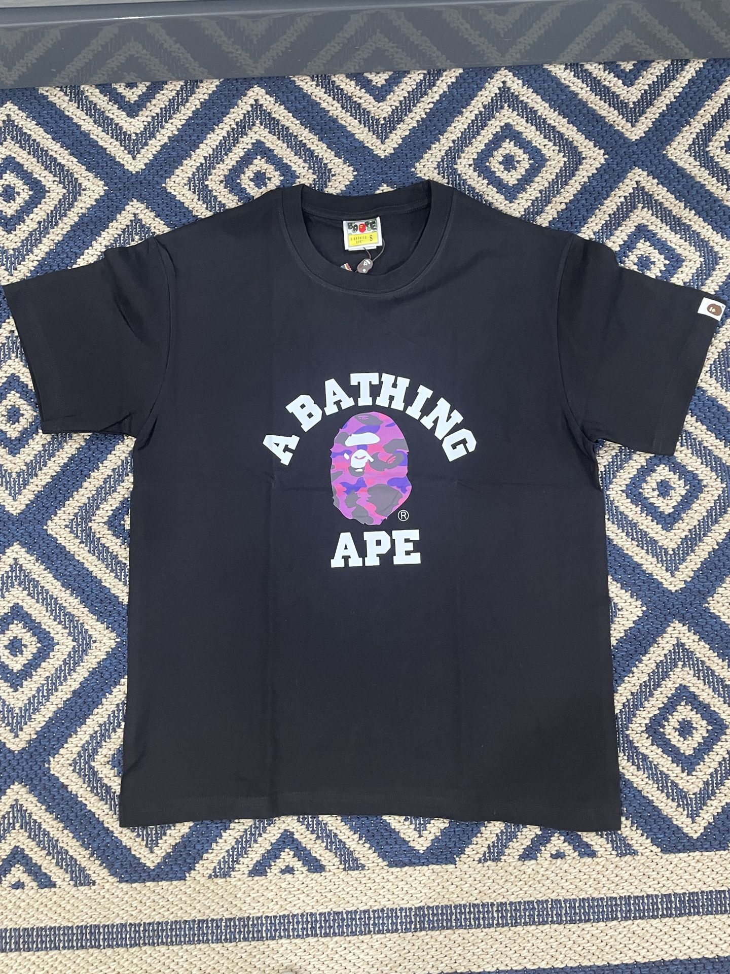 BAPE Color Camo College T-Shirt 'Black / Purple’/Size Small/Brand New/Comes with Bag❤️🔥✅