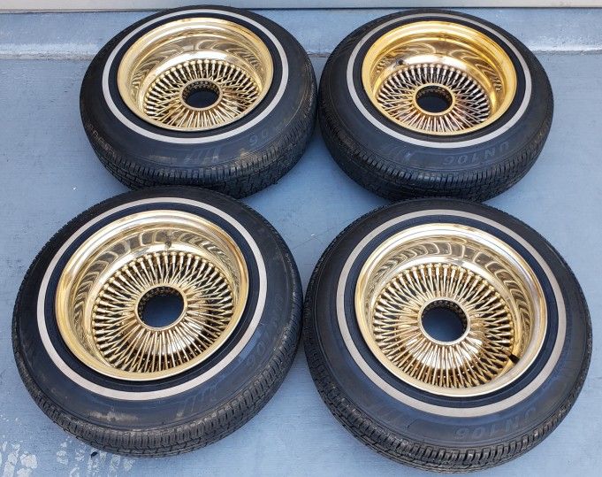 13x7 All Gold Wire Wheels