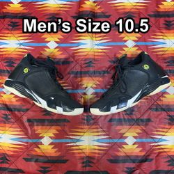 Air Jordan 14 Retro Indiglo 2016 Black White Green 487471-005 Men’s Size 10.5