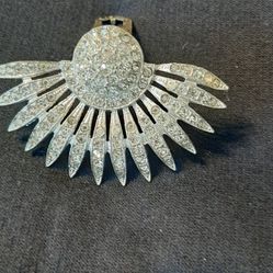 Coro Fan Shaped scarf/fur clip Brooch