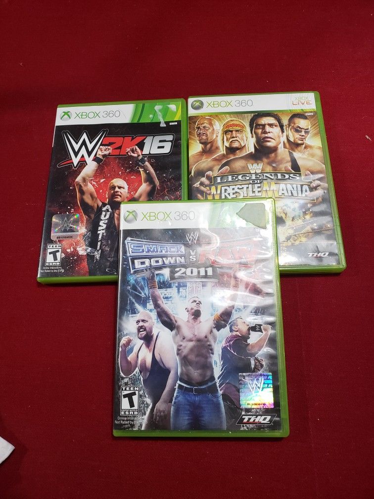 3 Xbox 360 WWE Video Games 