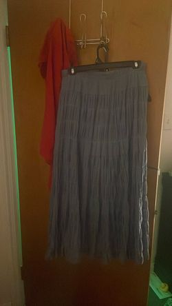 Blue Tiered Maxi Skirt