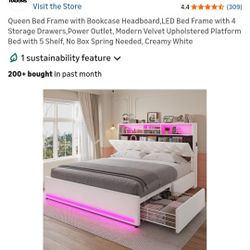 LED Bed Frame Queen Size 