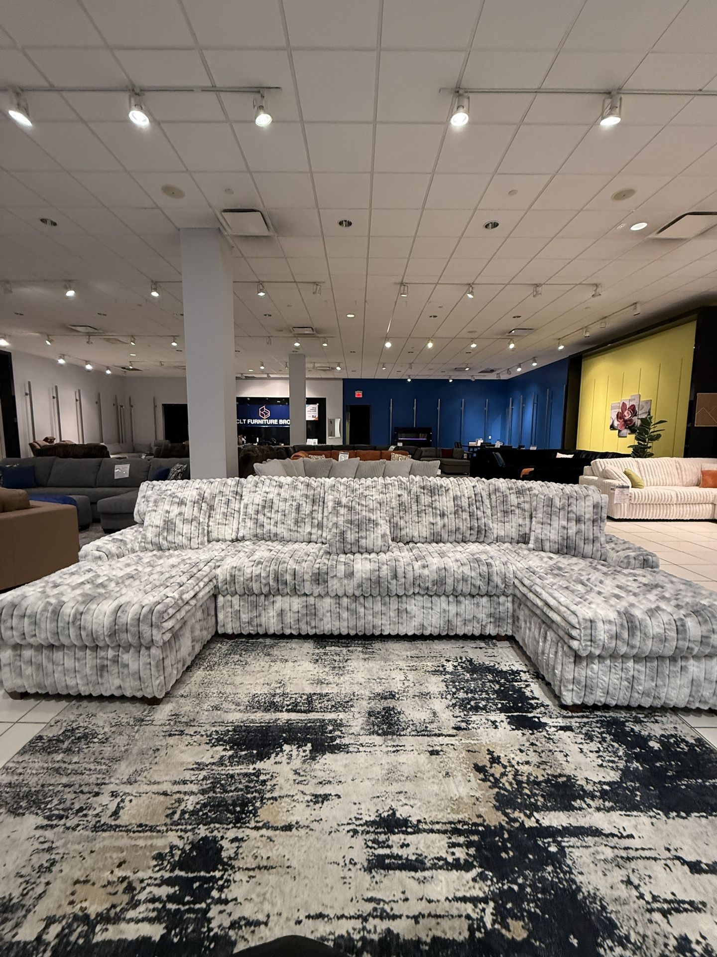 NEW 🤯 X-LARGE Arctic Plush Corduroy Double Chaise Sectional 🐺❄️