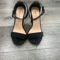 Torrid Black Heels With Ankle Strap