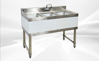 HN-BS3T101410 38 inches 3 Compartment Bar Sink with Faucet