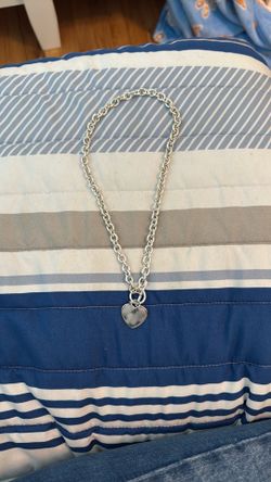 Italian maker sterling silver heart toggle necklace